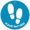 product_covid-19_Please Wait Here Circular Floor Stickers - COVFSB275G