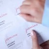 peeling labels from sheet