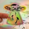 Holographic UFO Sticker