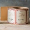 Wine bottle labels on a roll