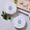 Round cheese label with your design here
