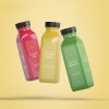 Clear labels on smoothie bottles