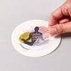 Transparent yoga sticker peeling off backing