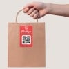 QR Thank you sticker on bag