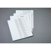 The image features several printed pages organized in a stack. Each page lists categories for budgeting, including sections like analysis, pricing, markets, and invoices, which suggest it might be for financial planning or organizational purposes.