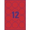 Round Neon Red Labels L7670R-25 63.5 mm