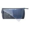 The image shows a rotary paper trimmer with a transparent cutting guard. It features a grid pattern designed for measuring and cutting accurately.
