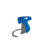 The image shows a blue tagging gun with a gray grip, commonly used for attaching price tags to clothing and other items.