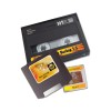 This image shows a digital storage cassette with a label 'Data Backup 1.3', along with a data card and a slide, with the text 'Kairo'.