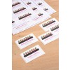 The image shows name badges with names and professional titles on a wooden surface, featuring a colorful design with books.