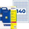 Avery heavy duty label pack with blue jerrycan image and '140' label grid