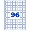Blue outlined grid of small squares with large blue number 96 centered
