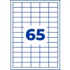 White grid with blue lines and large blue number 65 centered