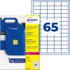 Avery heavy duty labels packaging with blue jerrycans and large number 65 grid