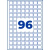 Large blue number 96 centered on a white grid of rounded squares