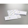 The image shows several envelopes with addresses and a logo of 'ABSTRACT'. The envelopes are placed on a smooth, light gray surface.
