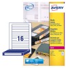 Image of Avery media labels package, featuring labels designed for videos, slides, and discs, with a quantity of 16 labels shown.